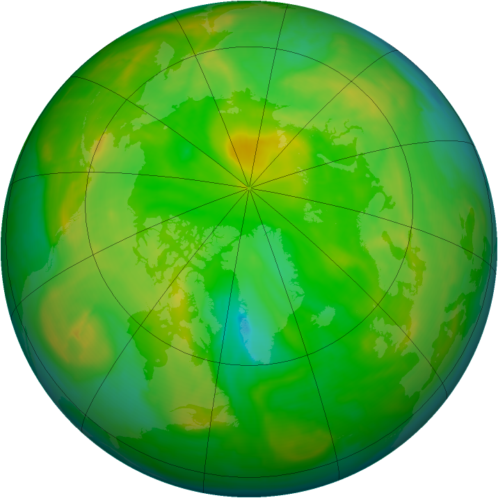 Arctic ozone map for 12 June 2008